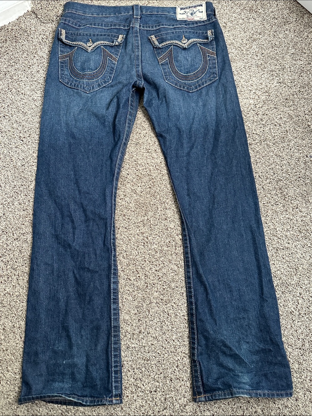 True religion Men's Dark Blue Straight-Leg Jeans size 38